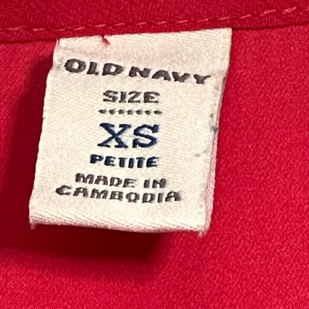 Old Navy Red Ruffle Front Dress XS Petite Flowy Boho Mini - Picture 11 of 11